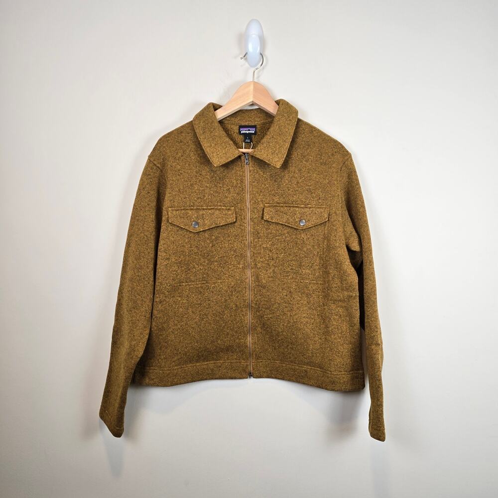Patagonia Womens Better Sweater Zippered Fleece Chore Jacket Size L Raptor Brown